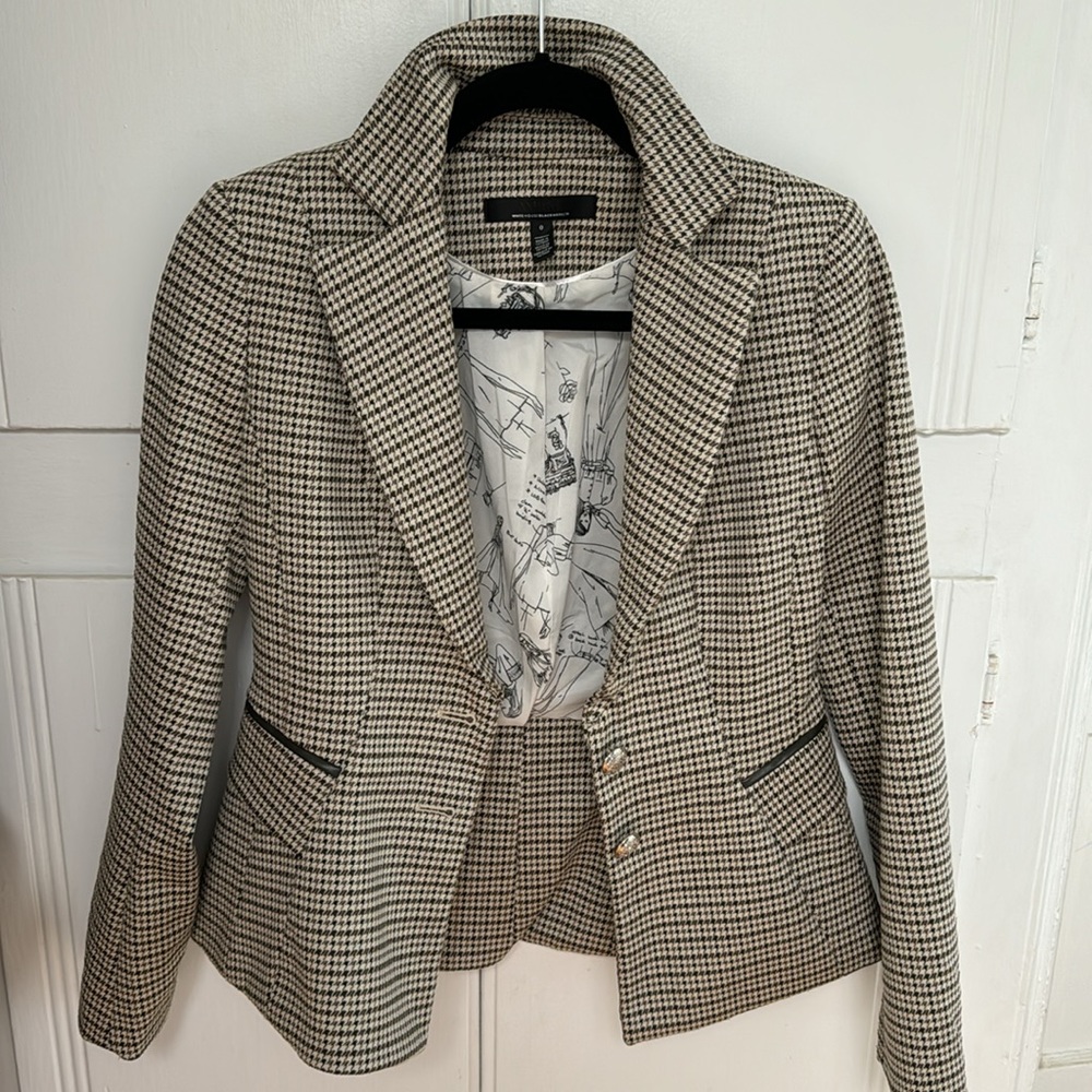 White House Black Market Houndstooth Blazer - Picture 2 of 4